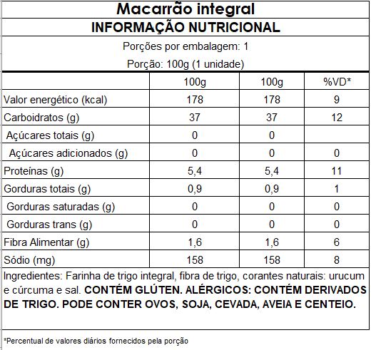 macarrao integral