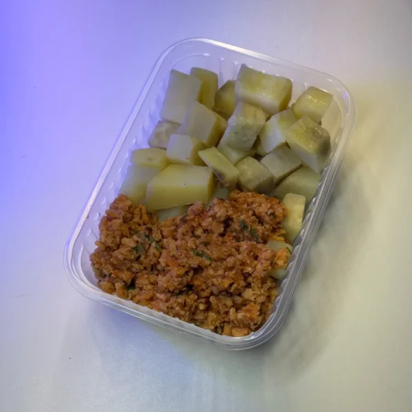 Proteína de soja com batata doce em cubos (T7)