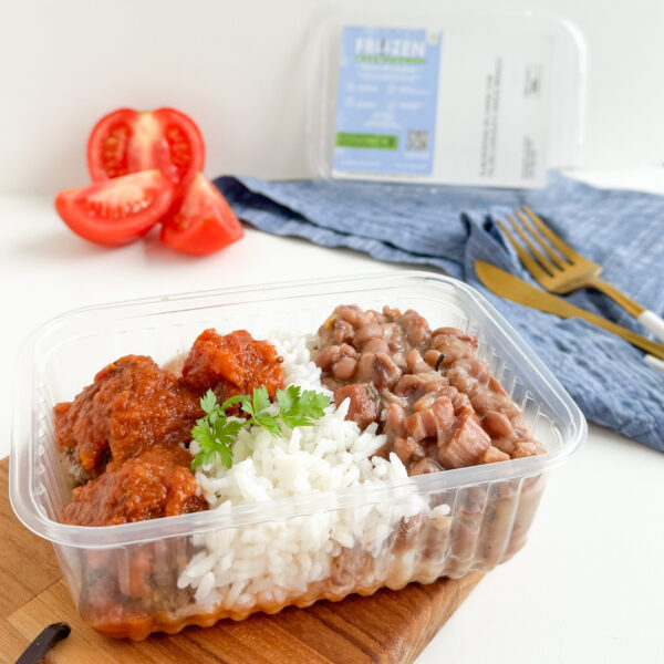 Almôndegas de carne com feijão carioca e arroz branco (IN5) - Image 2